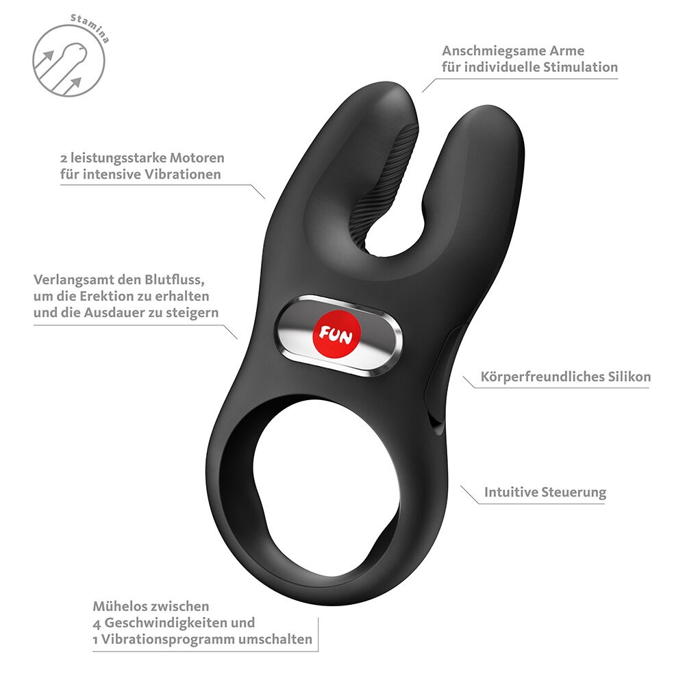 Vibrerende penisring "NŌS PRO“ med 2 motorer