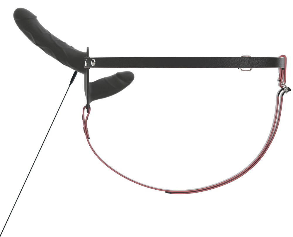 Strap-on "RC Vibrating Double" med udvendig og indvendig vibrator