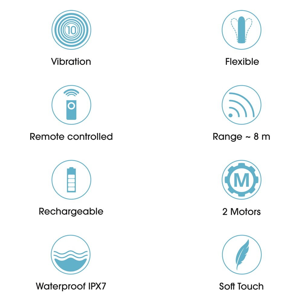 Strap-on "RC Vibrating Double" med udvendig og indvendig vibrator