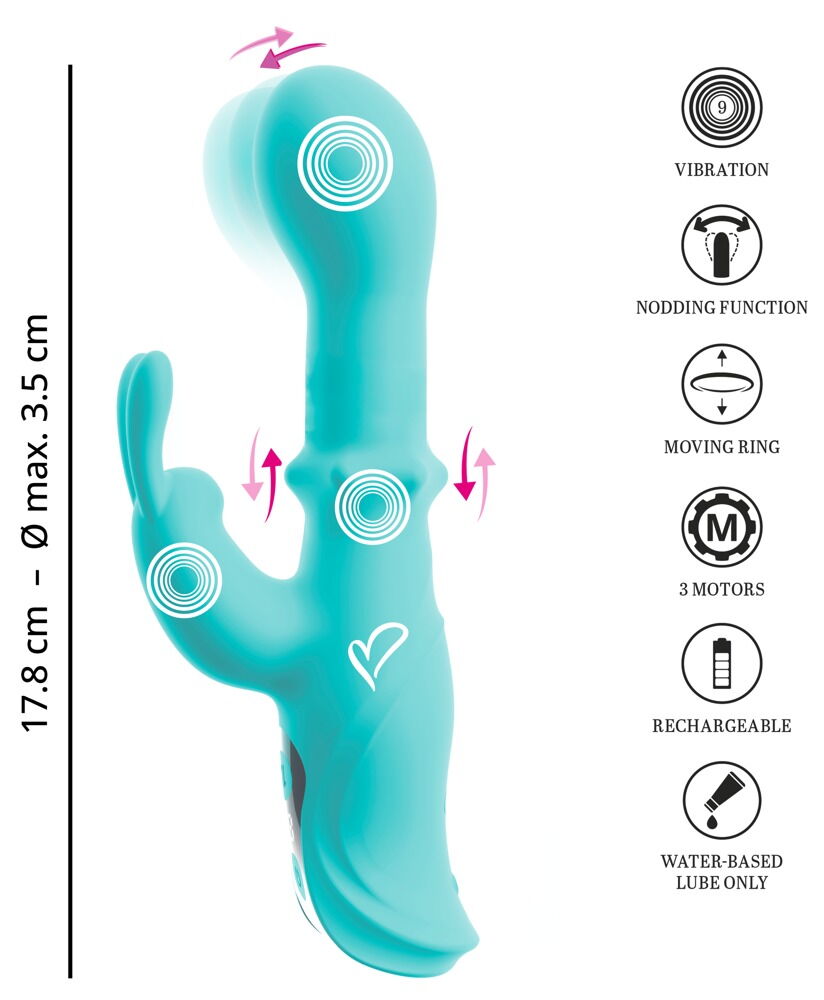 Rabbit Vibrator "ORIVEN" med bankende impulser & slide massagering