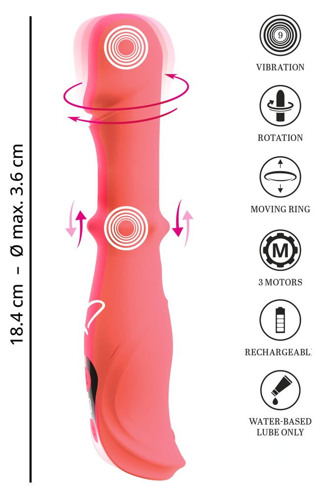 Vibrator "ORYVIA" med rotation og slide massagering