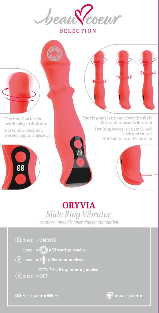 Vibrator "ORYVIA" med rotation og slide massagering
