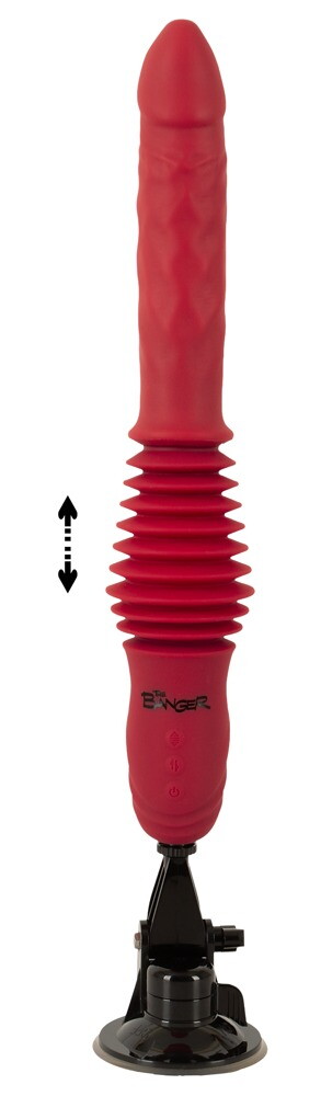 Stødvibrator "RC Double Thrusting Fucking Machine" med aftagelig sugekop