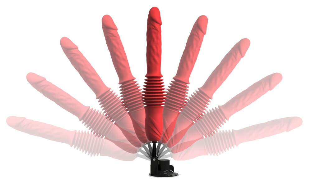 Stødvibrator "RC Double Thrusting Fucking Machine" med aftagelig sugekop
