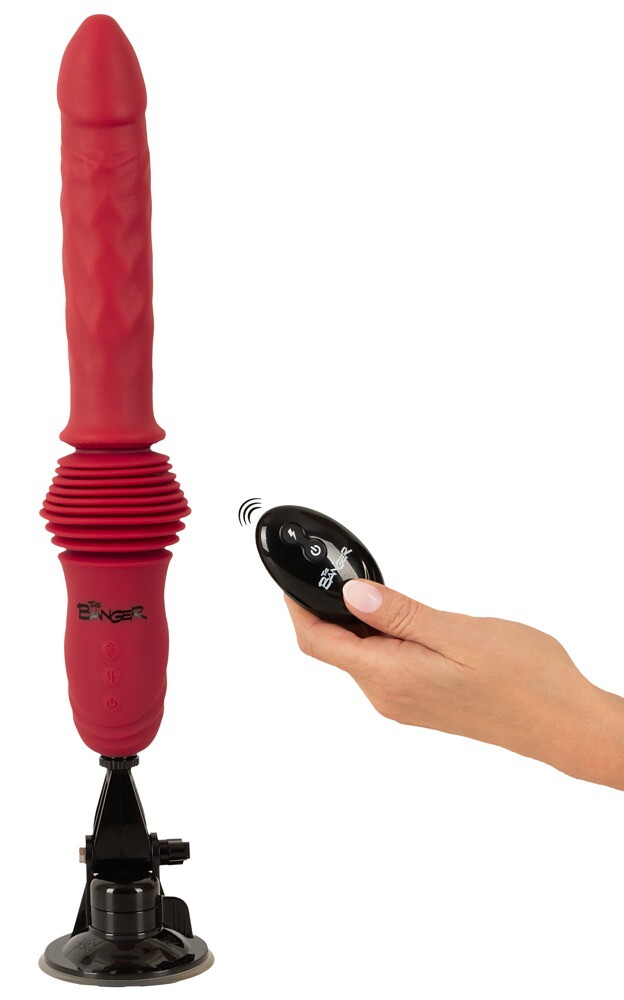 Stødvibrator "RC Double Thrusting Fucking Machine" med aftagelig sugekop