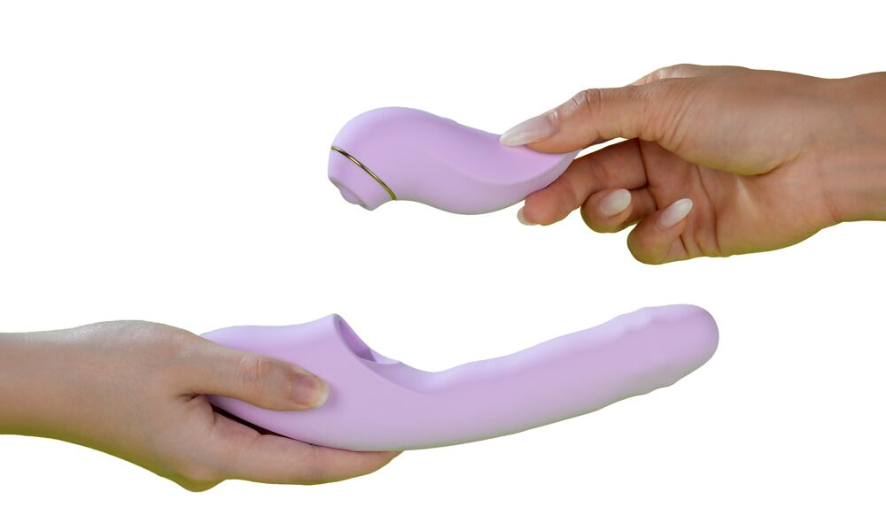 Stødvibrator "DuoGlow” med pulsatorstimulator