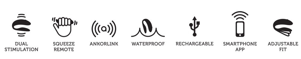 Parvibrator "Chorus" med squeeze-fjernbetjening