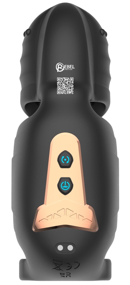 Masturbator med vibration og bevægelig glansstimulator