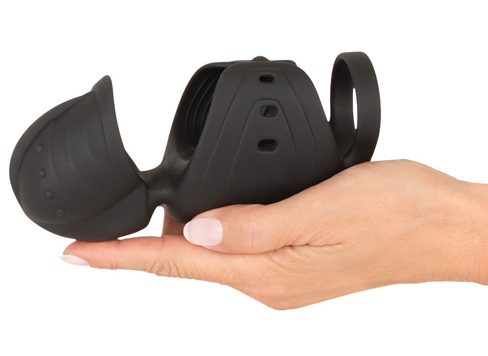 Masturbator med vibration og bevægelig glansstimulator