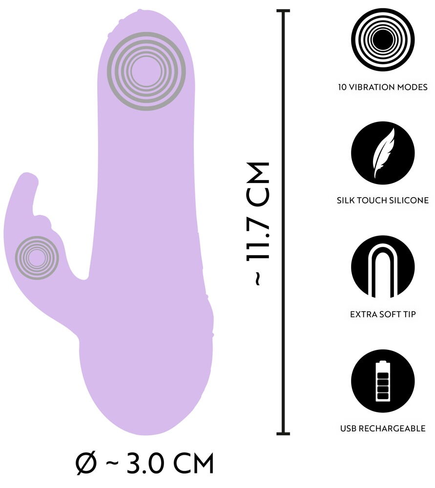 Rabbit vibrator "Dual Density" i miniformat