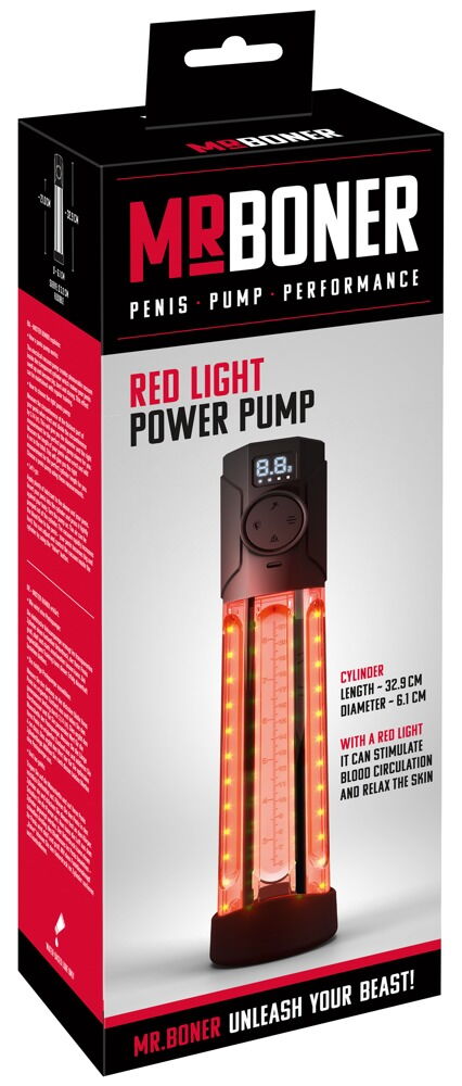 Penispumpe "Red Light Power" med rødlys-dybdevarme