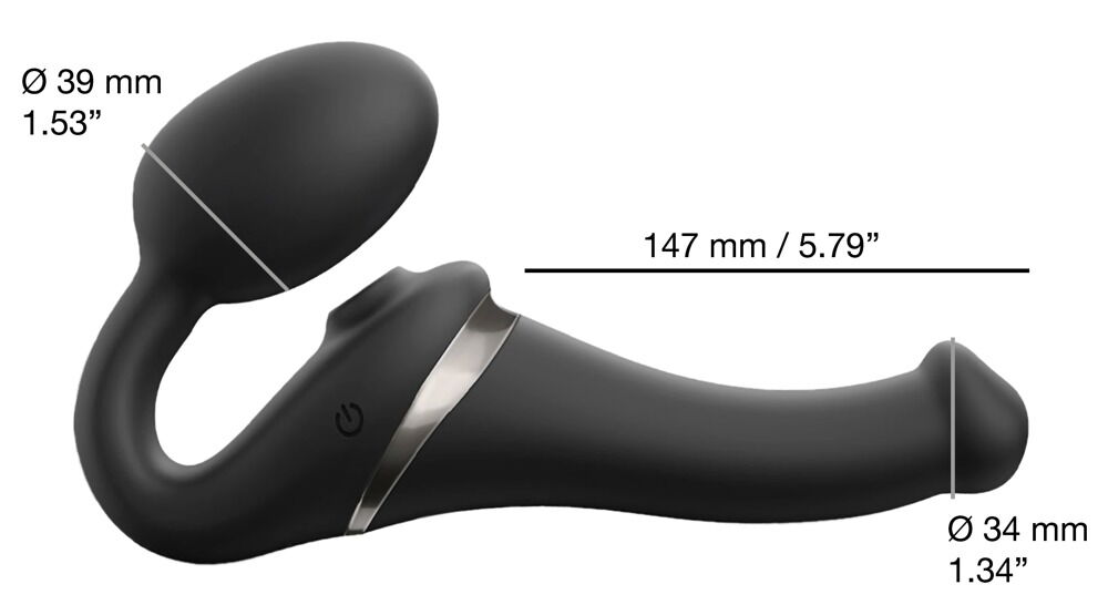 Strapless Strap-on "Multi Orgasm Bendable" med 3 motorer