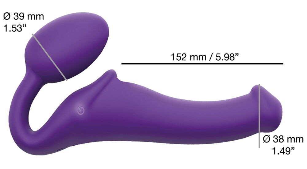 Strapless Strap-on "Vibrating Bendable" med 3 motorer