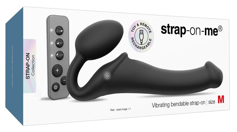 Strapless Strap-on "Vibrating Bendable" med 3 motorer