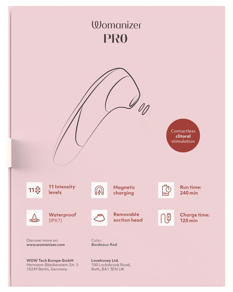 Pulsator "Womanizer Pro" med 11 intensitetsniveauer