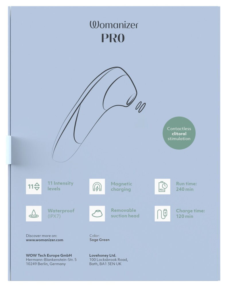 Pulsator "Womanizer Pro" med 11 intensitetsniveauer
