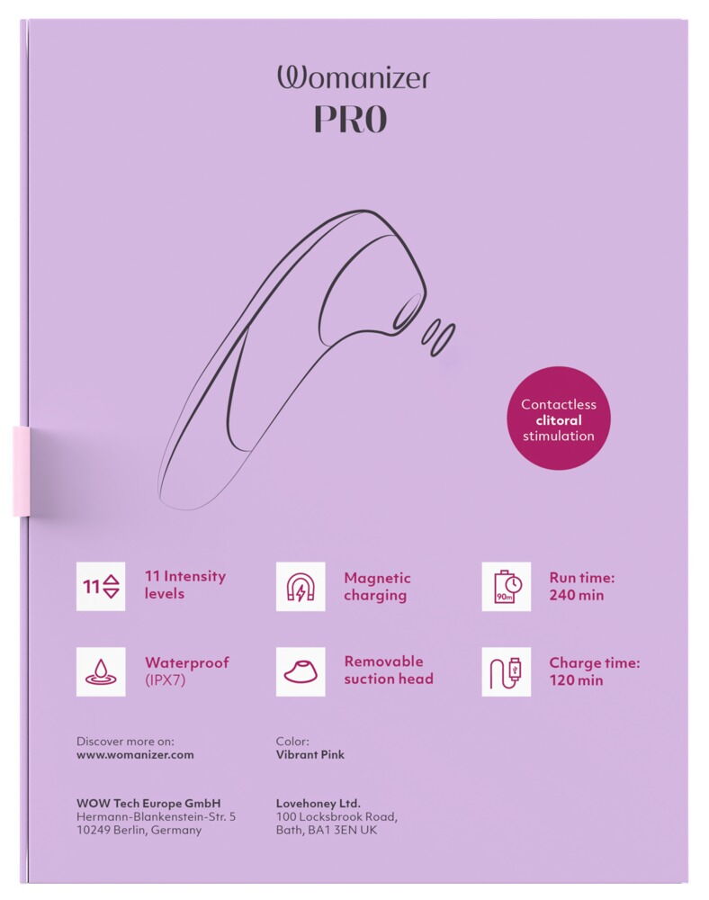 Pulsator "Womanizer Pro" med 11 intensitetsniveauer