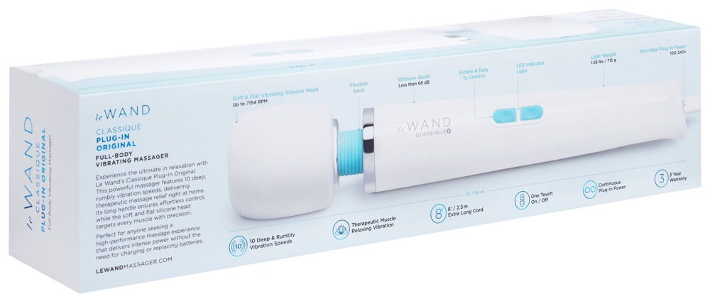 Massagestav "Classique Plug-In" med 10 vibrationsindstillinger