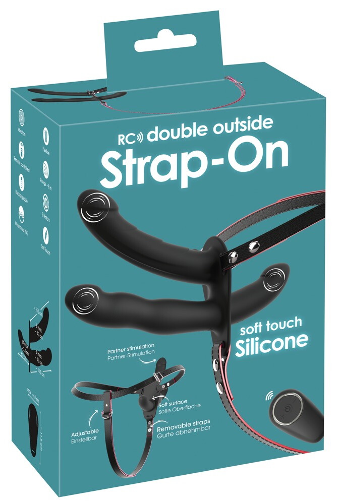 Strap-on "RC Double Outside" med 3 vibratorer