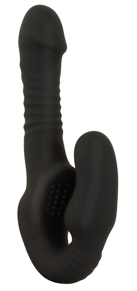 Strapless Strap-on "Thrusting Double Teaser RC" med stødfunktion