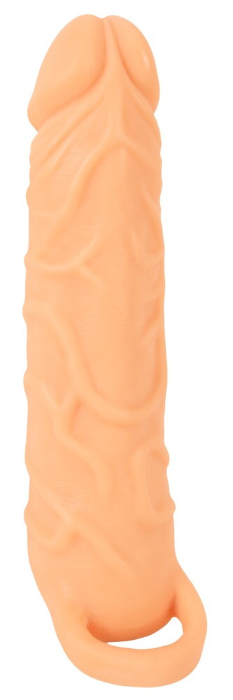 Vibrerende penishylster "2in1 Extension & Masturbator RC“ med testikelring