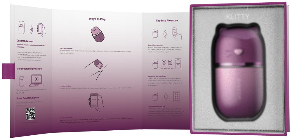 Lay-on vibrator "Klitty" med slikke- og sugefunktion