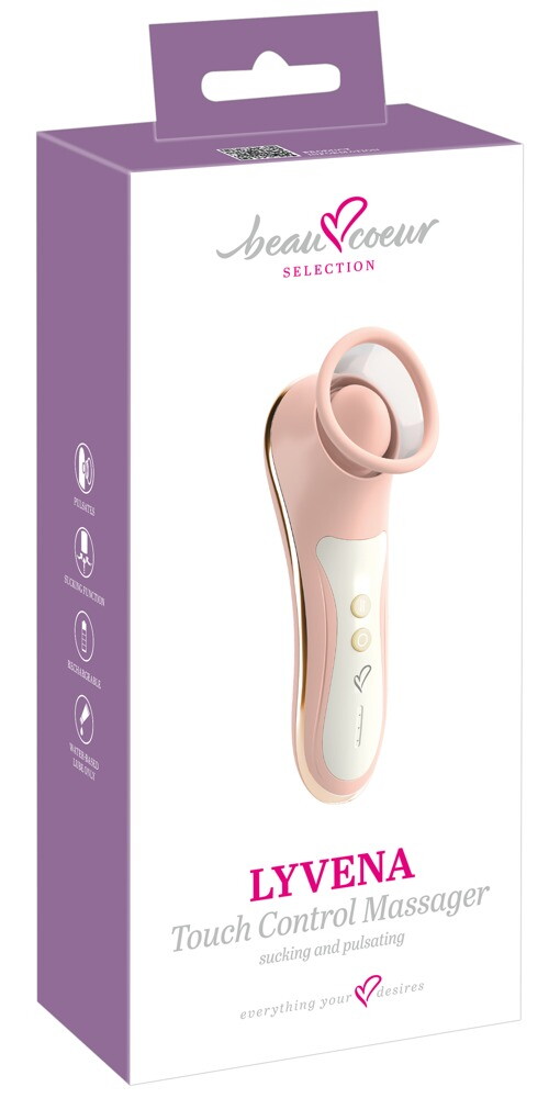 Klitorisstimulator "LYVENA Touch Control Massager" med suge- og pulsationsfunktion