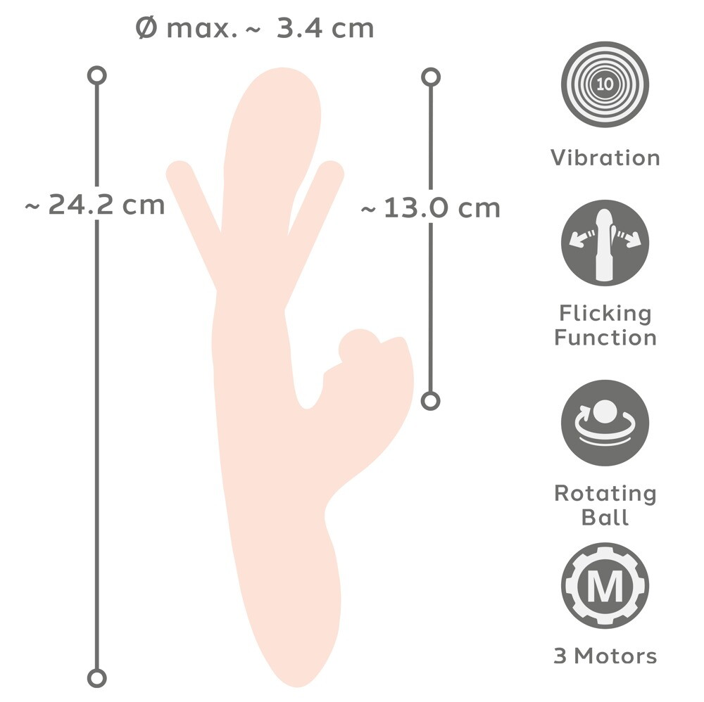 Rabbit Vibrator "be in Motion" med Flicking Tongue