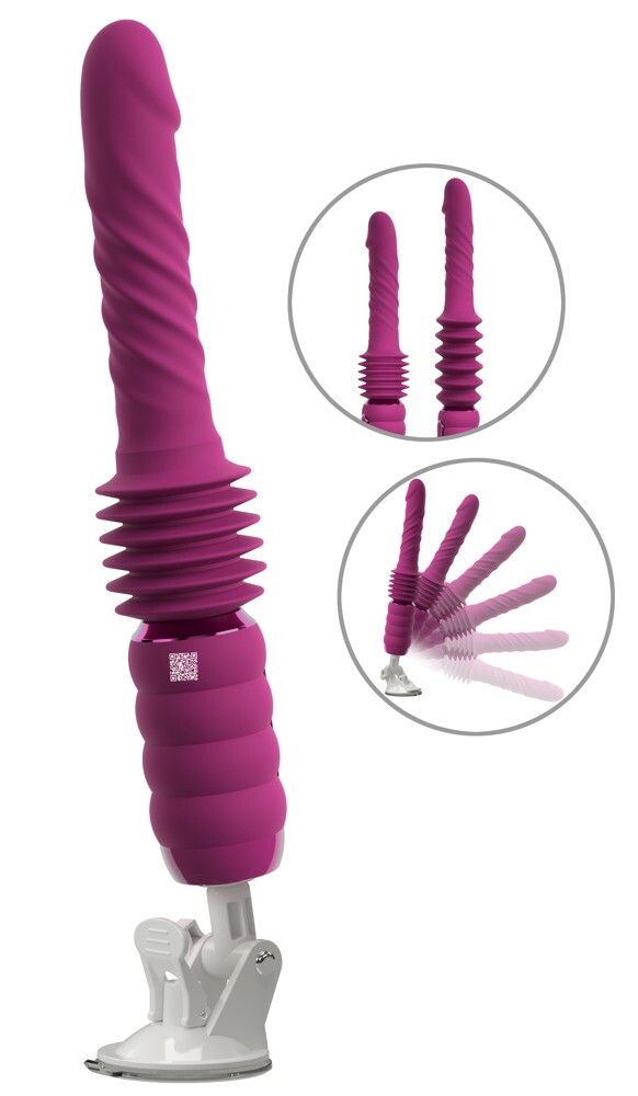 Stødevibrator "Thrusting & Rotating Fucking Machine" med aftagelig sugekop