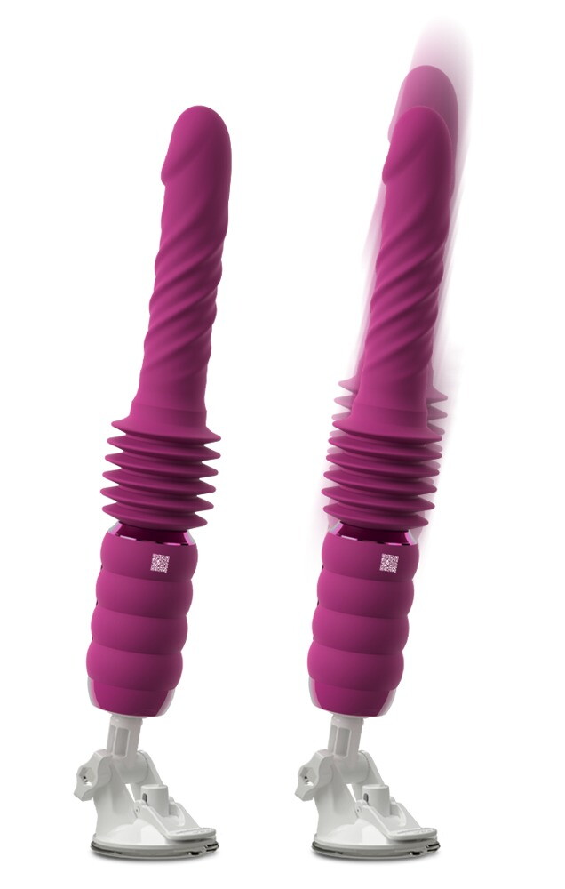 Stødevibrator "Thrusting & Rotating Fucking Machine" med aftagelig sugekop