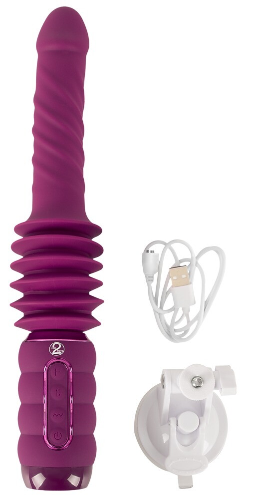 Stødevibrator "Thrusting & Rotating Fucking Machine" med aftagelig sugekop