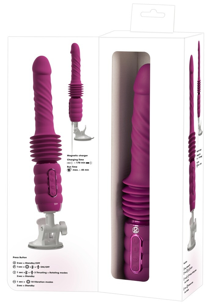 Stødevibrator "Thrusting & Rotating Fucking Machine" med aftagelig sugekop
