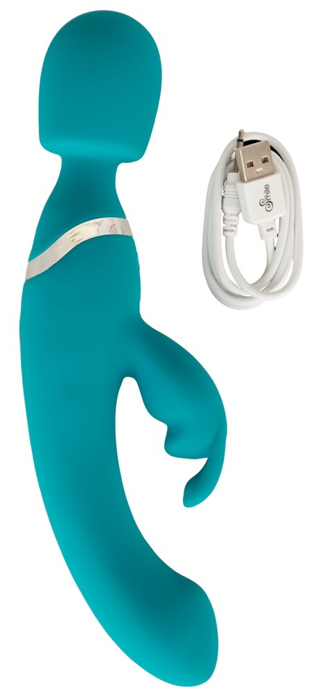 Massagestav og rabbit vibrator i ét sexlegetøj