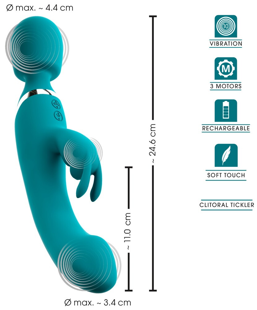 Massagestav og rabbit vibrator i ét sexlegetøj