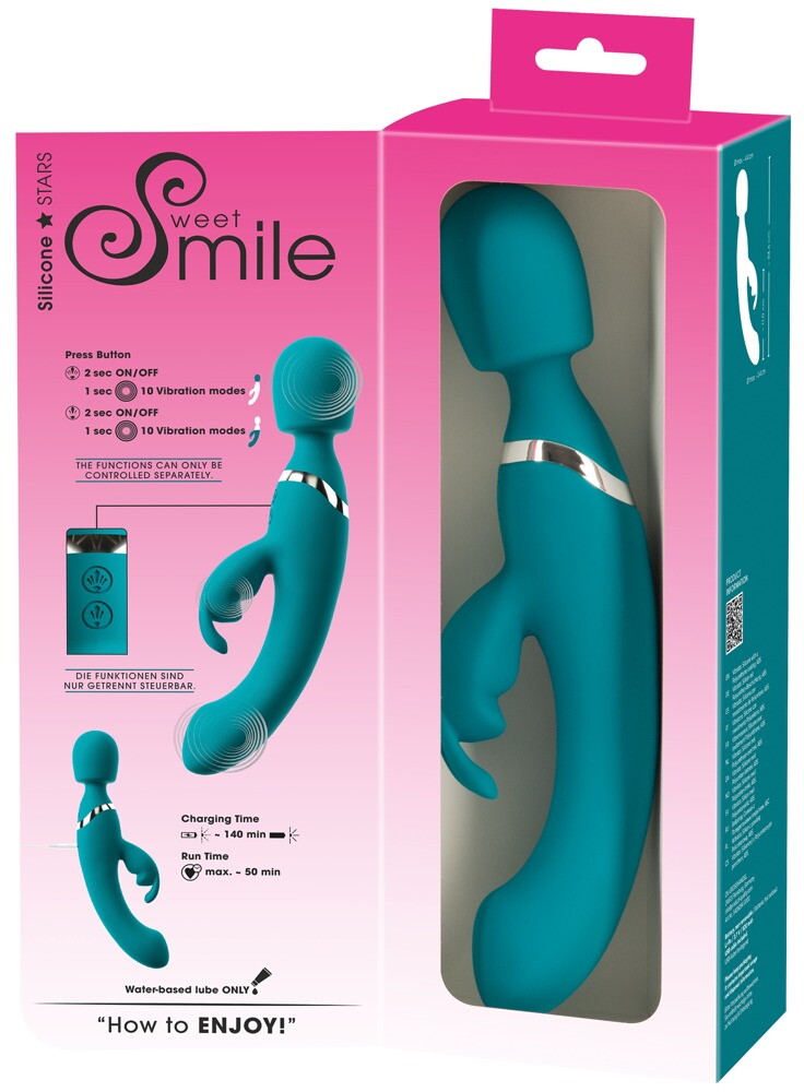Massagestav og rabbit vibrator i ét sexlegetøj