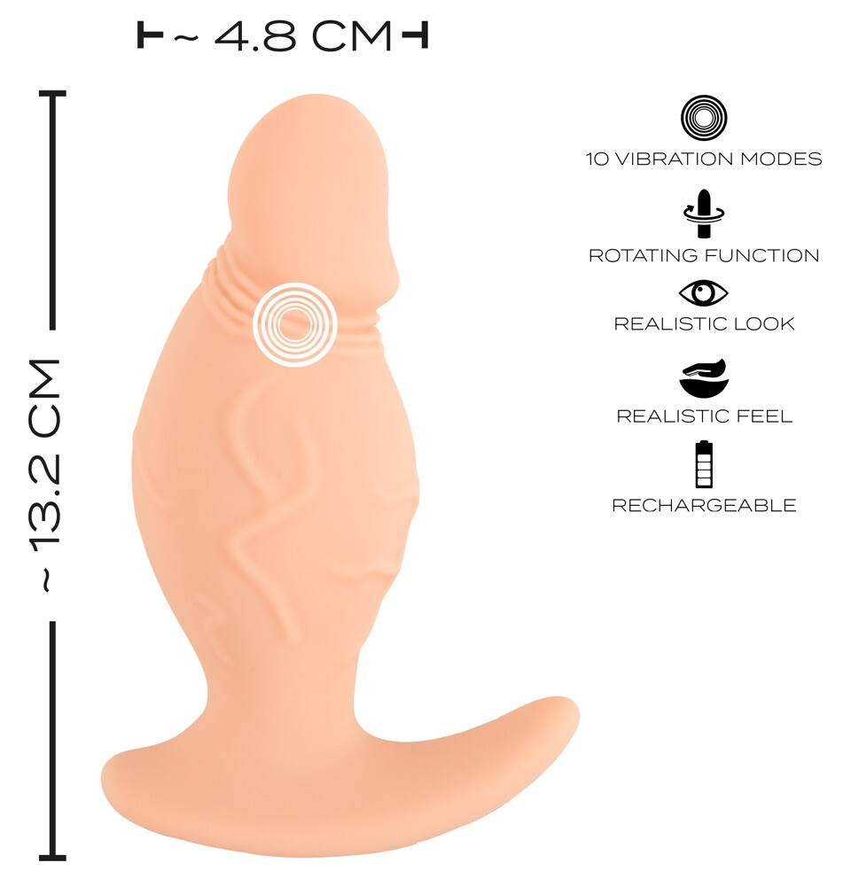 Vibrerende analplug "RealPlug“ med rotation