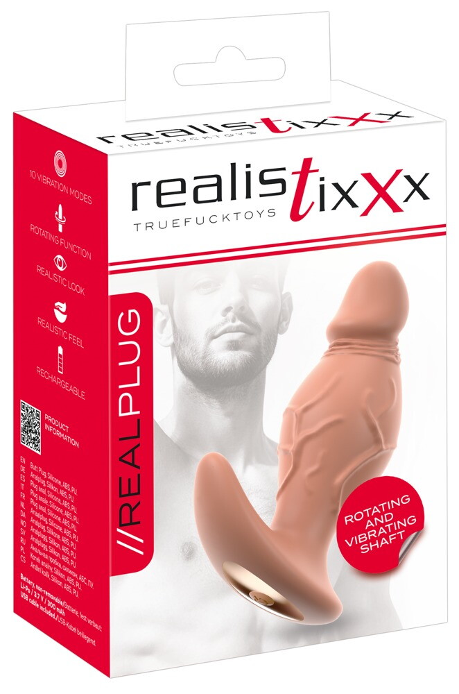 Vibrerende analplug "RealPlug“ med rotation