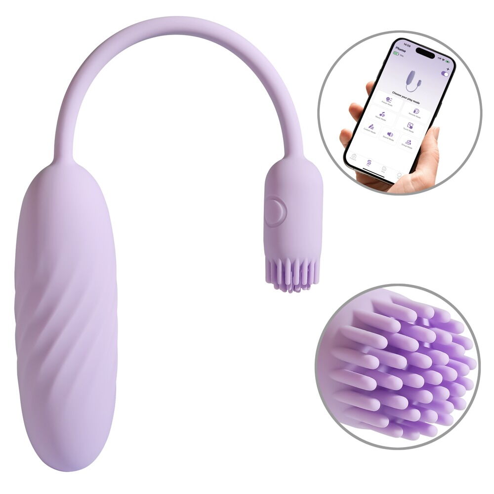 Vibrator-æg "Plume“ med fleksibel vibro-børste
