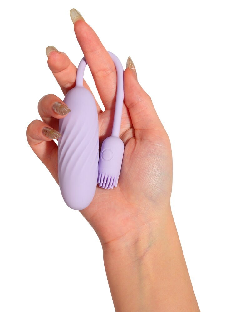 Vibrator-æg "Plume“ med fleksibel vibro-børste