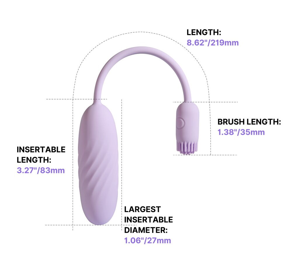 Vibrator-æg "Plume“ med fleksibel vibro-børste
