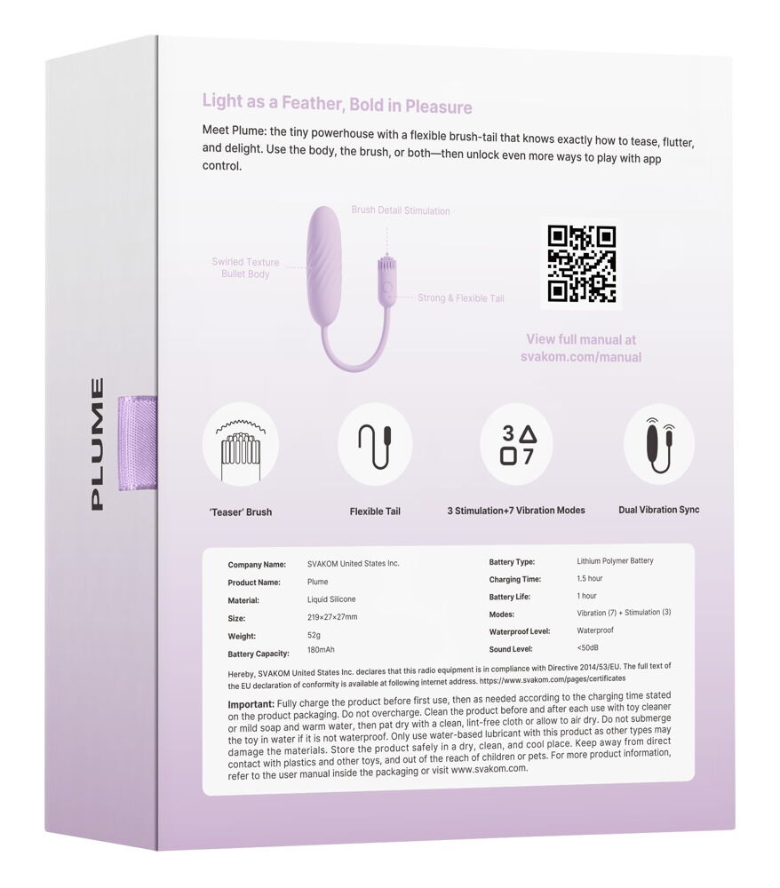 Vibrator-æg "Plume“ med fleksibel vibro-børste