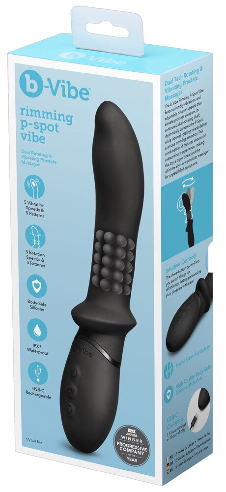 Analvibrator "Rimming P-Spot“ med roterende massageperler