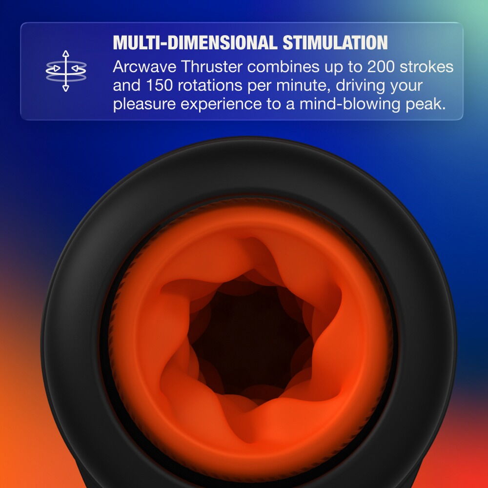 Masturbator "Thruster" med stroking-funktion og rotation