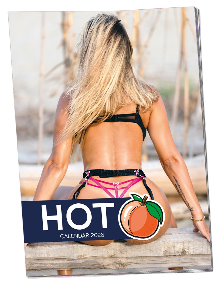 Pin-up kalender “Hot Ass 2026” i farver og i stort format