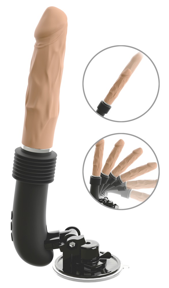 Stødvibrator "RC Fucking Machine Flesh" med aftagelig sugekop