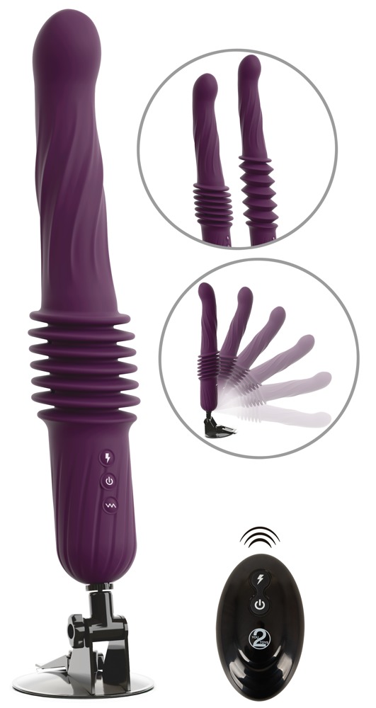 Stødvibrator "RC Warming Fucking Machine" med aftagelig sugekop